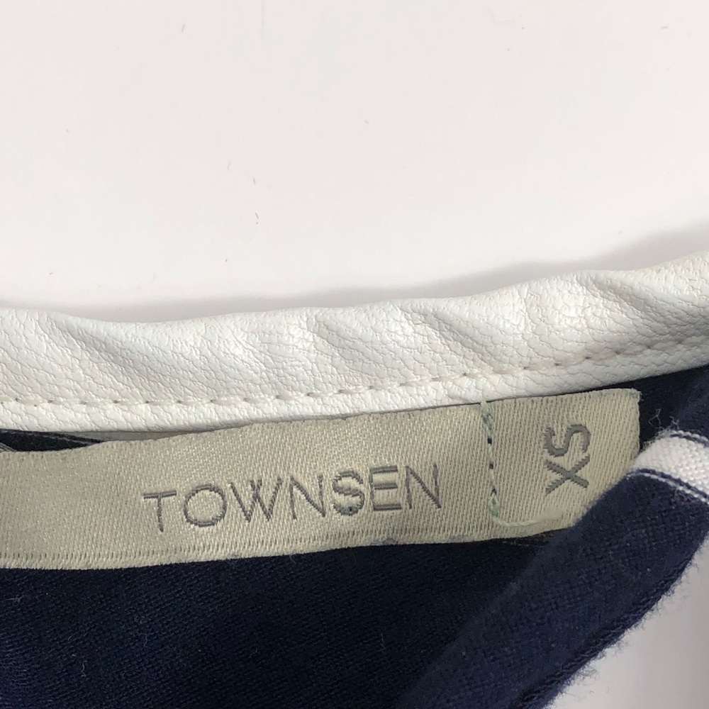 Townsen Navy Blue White Striped Sleeveless Tank XS - Picture 3 of 7